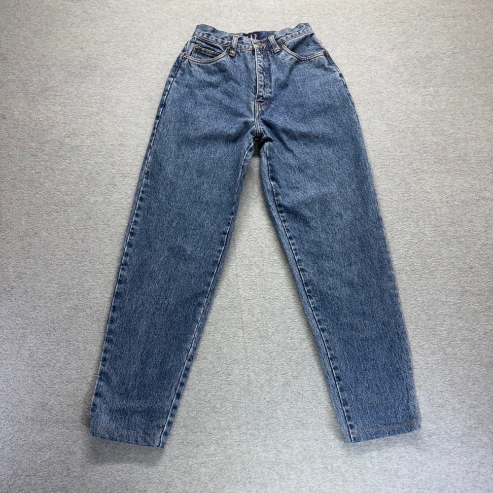 Vintage Gap Jeans Womens 4 Long Blue Tapered High Rise Medium Wash Denim
